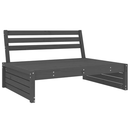 2 pcs conjunto lounge de jardim madeira de pinho maciça cinza