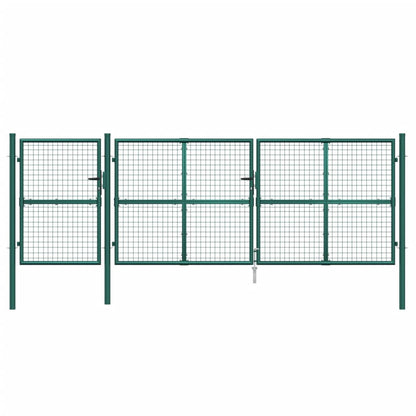 Portão de rede para jardim 400x175 cm aço galvanizado verde