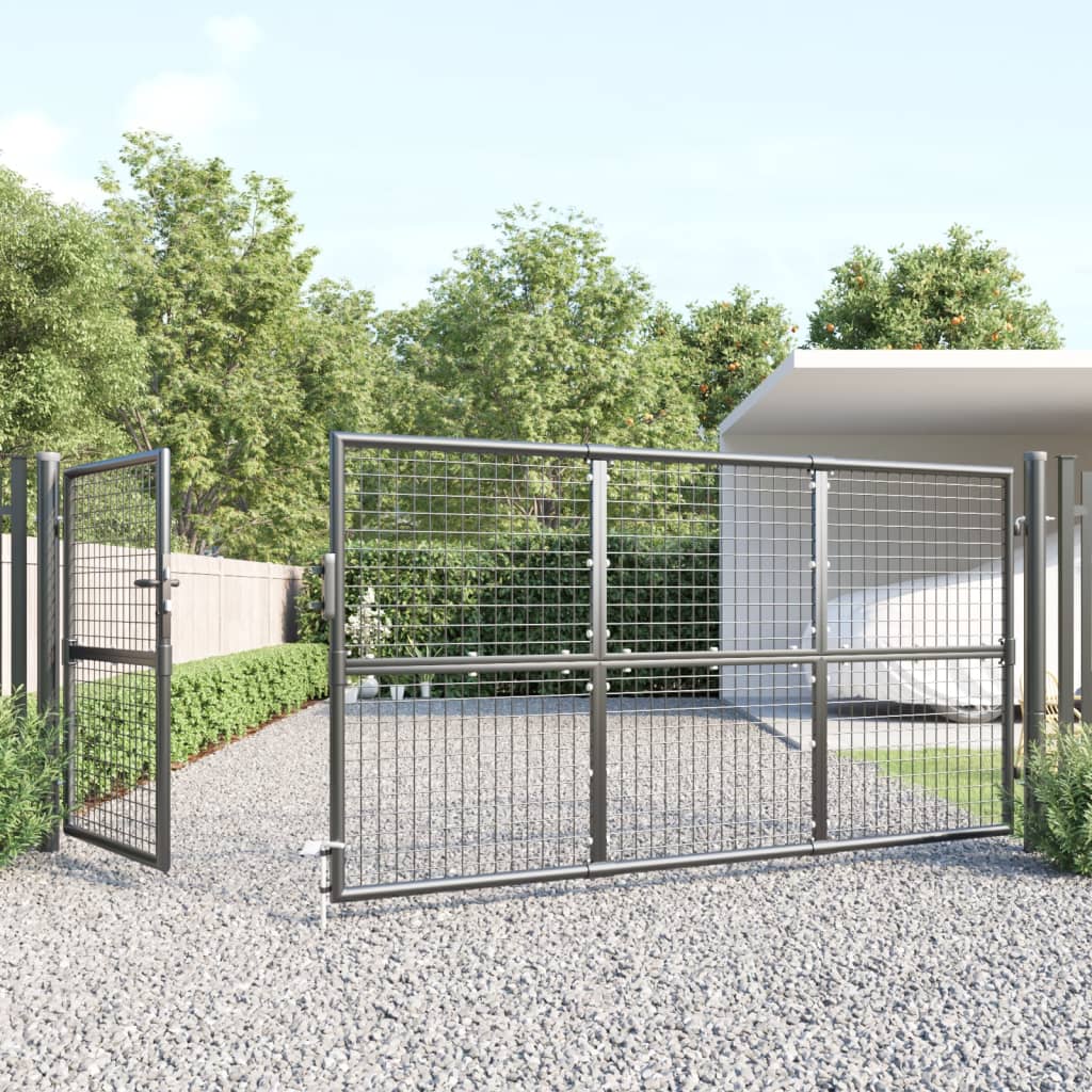 Portão de rede para jardim 350x175 cm aço galvanizado antracite