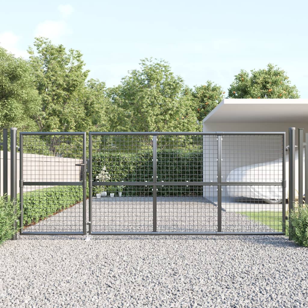 Portão de rede para jardim 350x175 cm aço galvanizado antracite