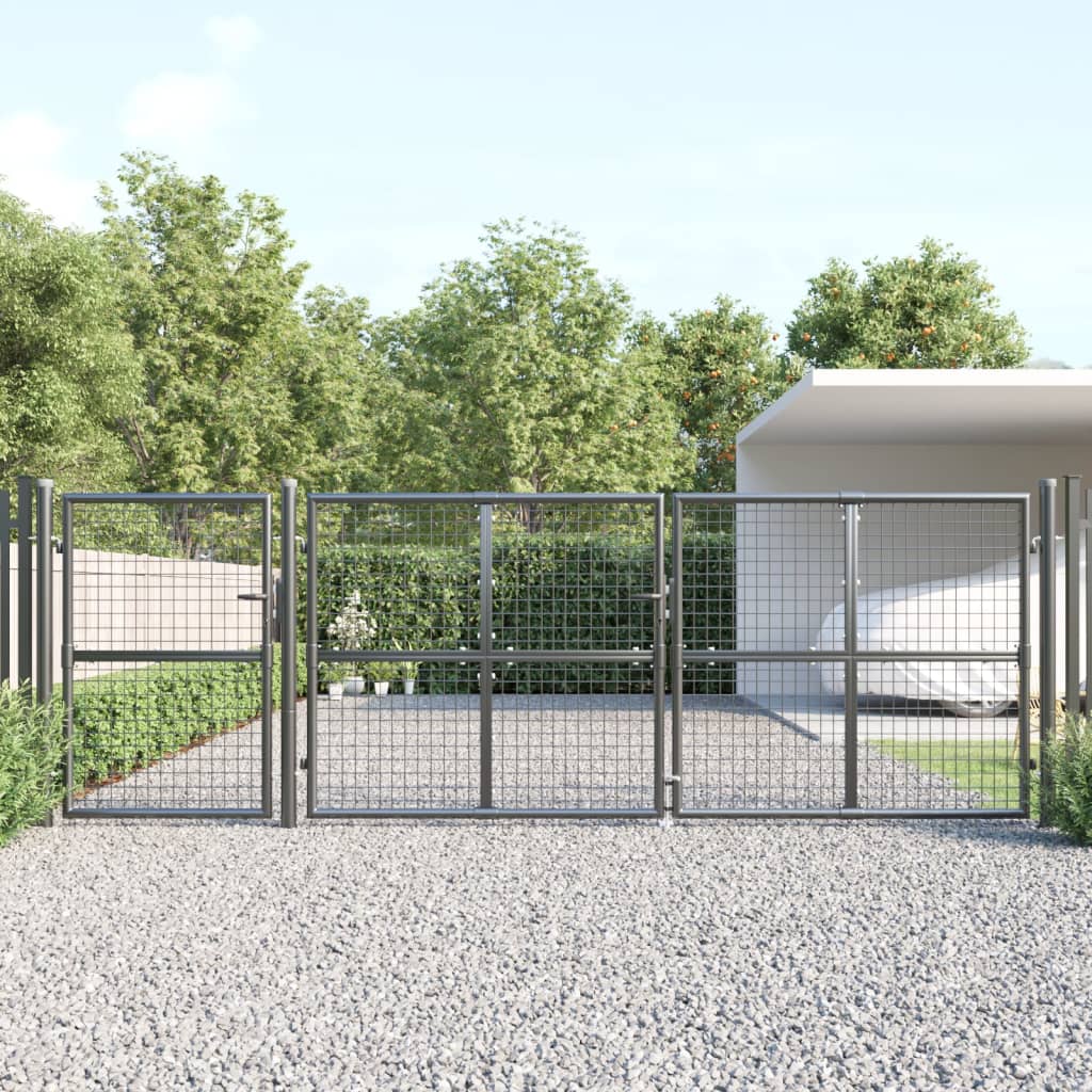 Portão de rede para jardim 400x175 cm aço galvanizado antracite