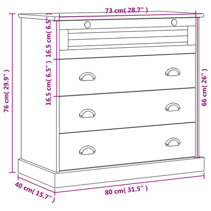 Armário com gavetas VIGO 80x40x76 cm pinho maciço branco