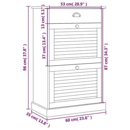 Sapateira VIGO 60x35x96 cm madeira de pinho maciça branco