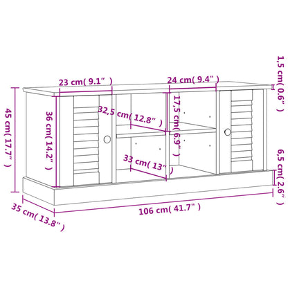 Sapateira VIGO 106x35x45 cm madeira de pinho maciça branco