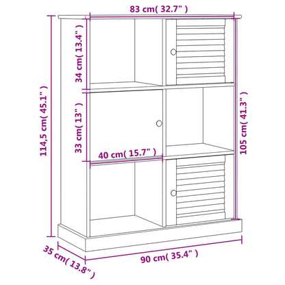 Estante Salamanca de 114cm em Madeira Maciça - Branco - Design Rústico