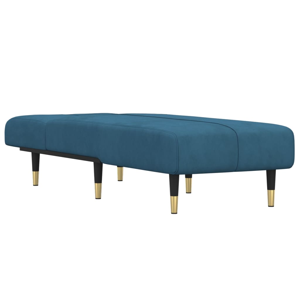 Chaise longue veludo azul