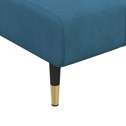 Chaise longue veludo azul