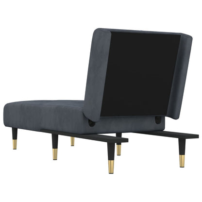 Chaise longue veludo cinzento-escuro