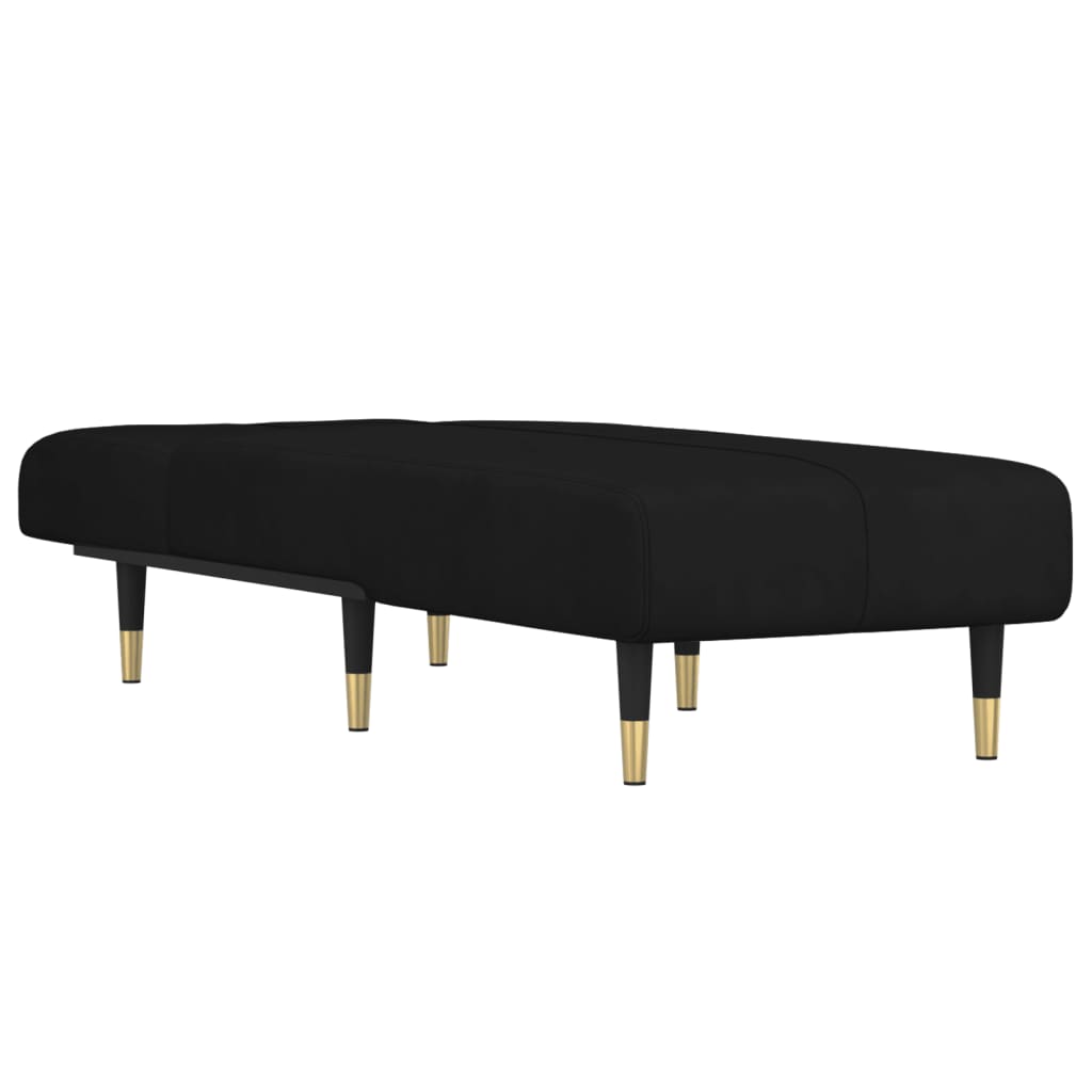 Chaise longue veludo preto