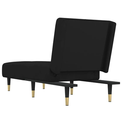 Chaise longue veludo preto