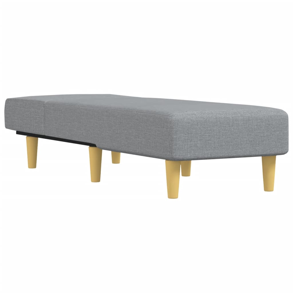 Chaise longue tecido cinzento-claro