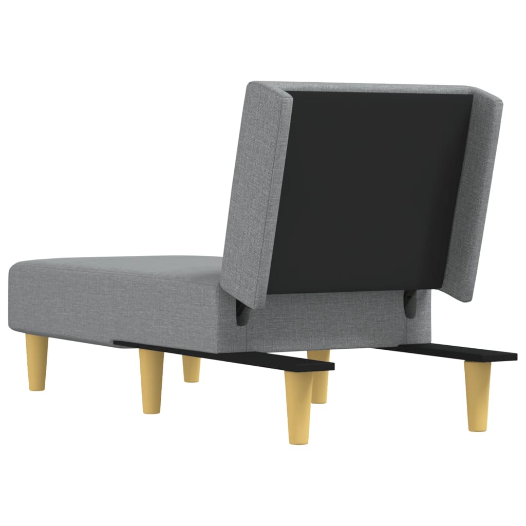 Chaise longue tecido cinzento-claro