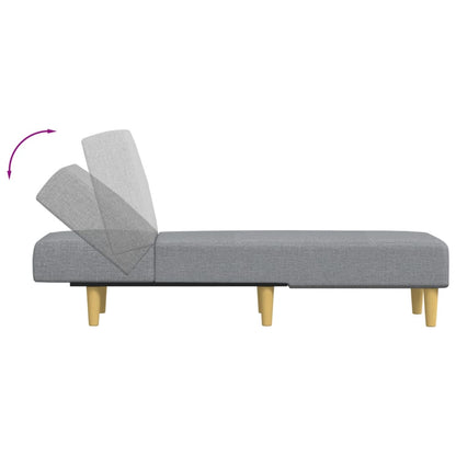 Chaise longue tecido cinzento-claro