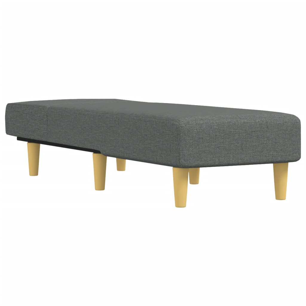 Chaise longue tecido cinzento-escuro