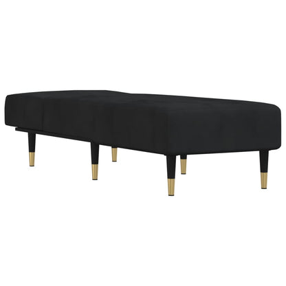 Chaise longue veludo preto