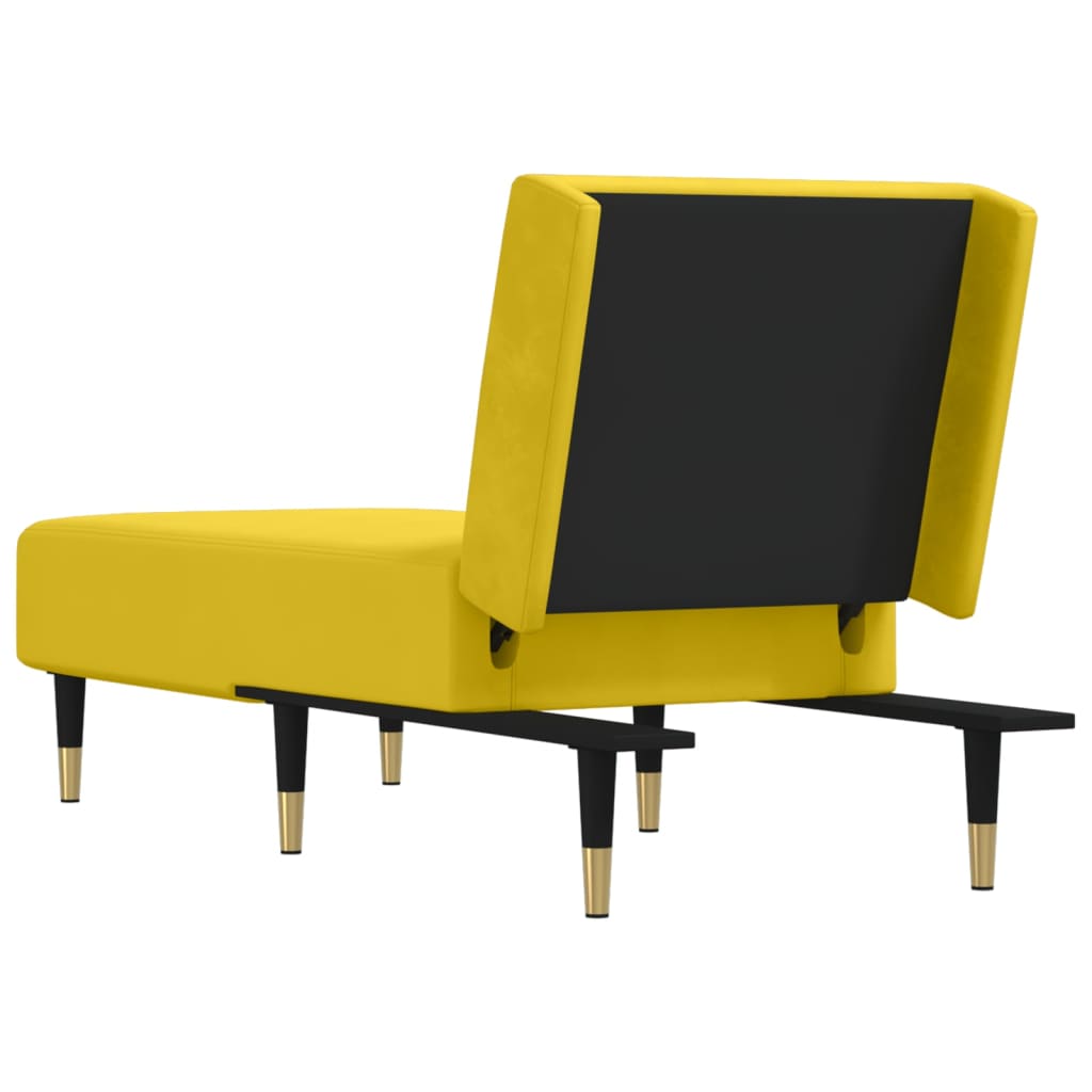 Chaise longue veludo amarelo