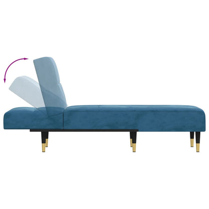 Chaise longue veludo azul