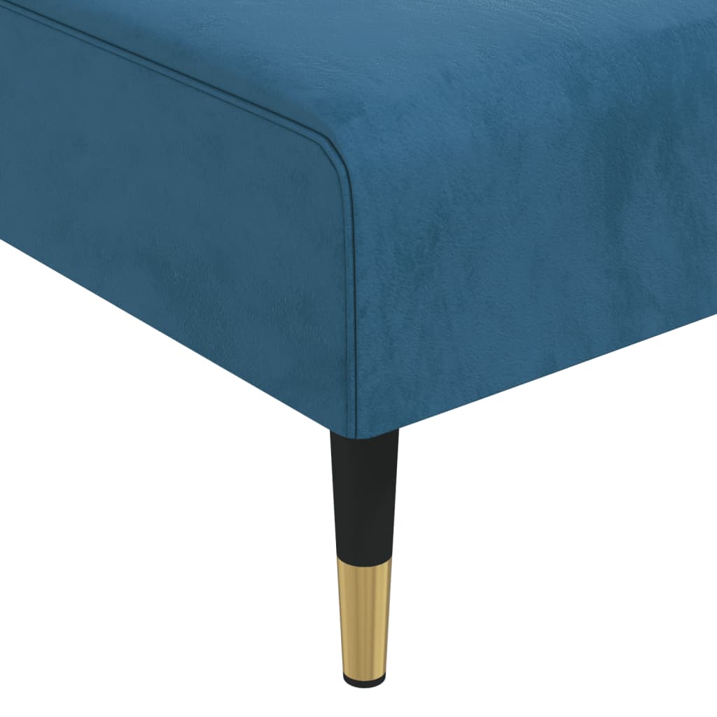 Chaise longue veludo azul