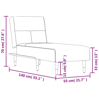 Chaise longue veludo cinzento-escuro