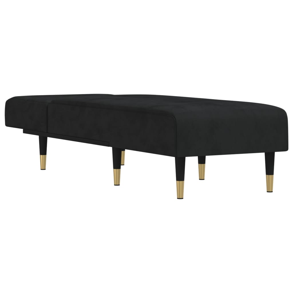 Chaise longue veludo preto