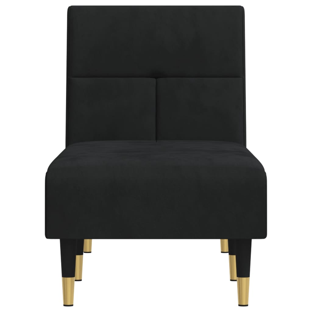 Chaise longue veludo preto