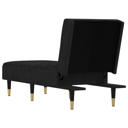 Chaise longue veludo preto