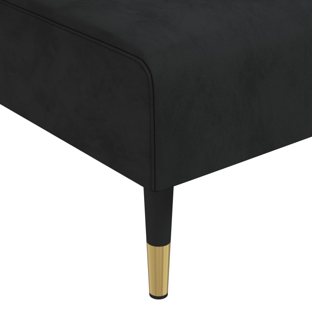 Chaise longue veludo preto