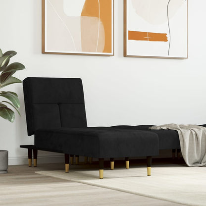 Chaise longue veludo preto