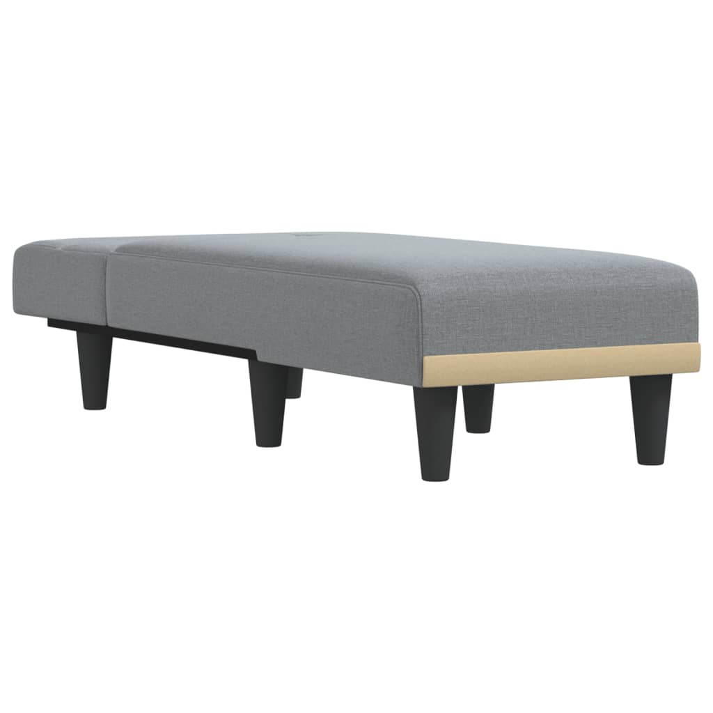 Chaise longue tecido cinzento-claro