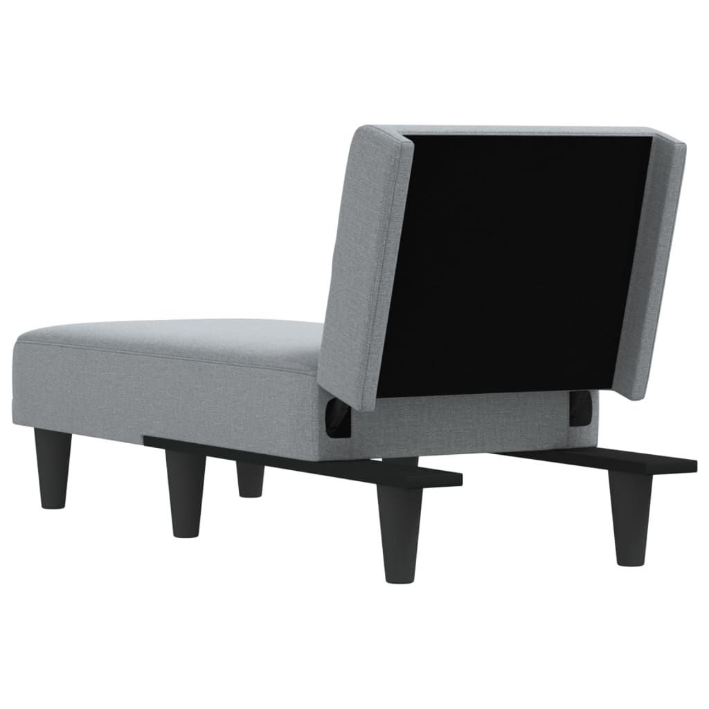 Chaise longue tecido cinzento-claro