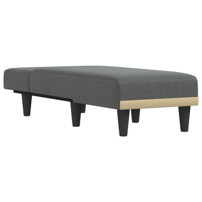 Chaise longue tecido cinzento-escuro