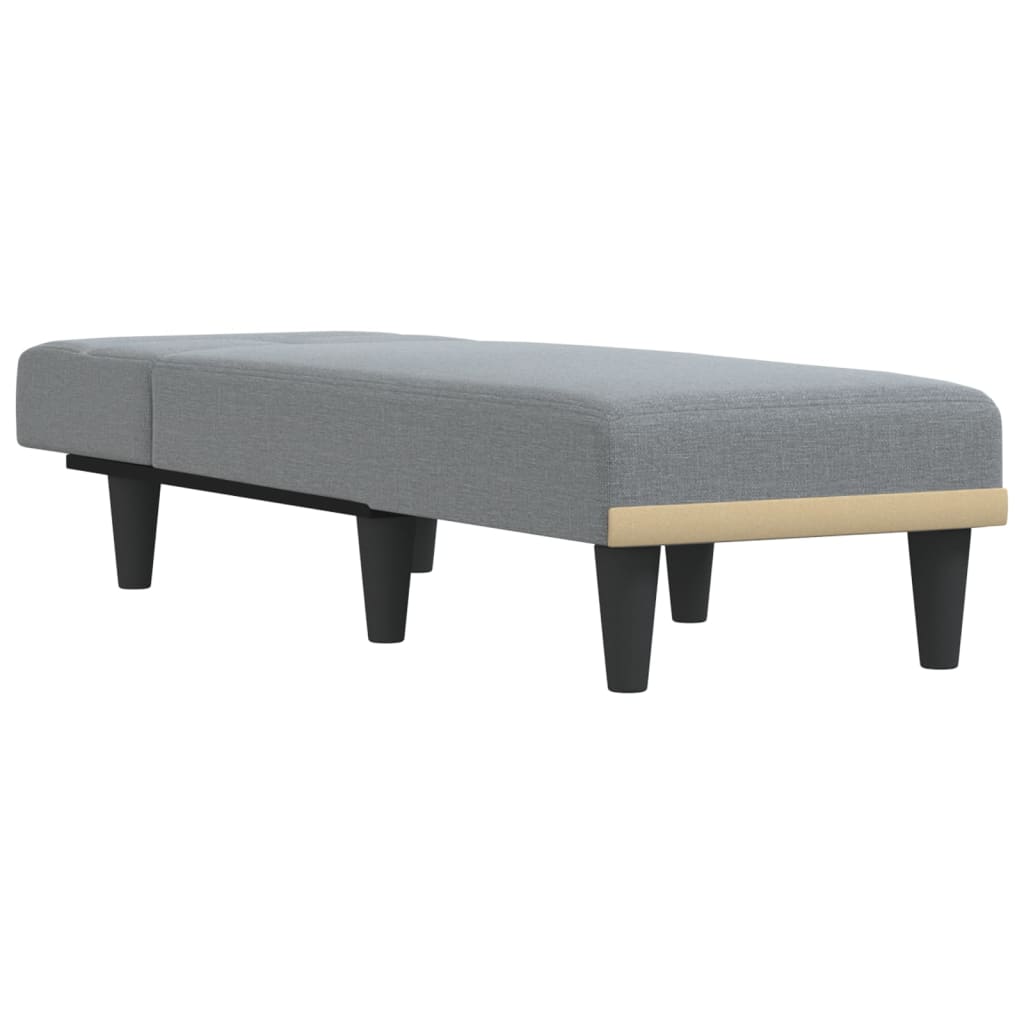 Chaise longue tecido cinzento-claro