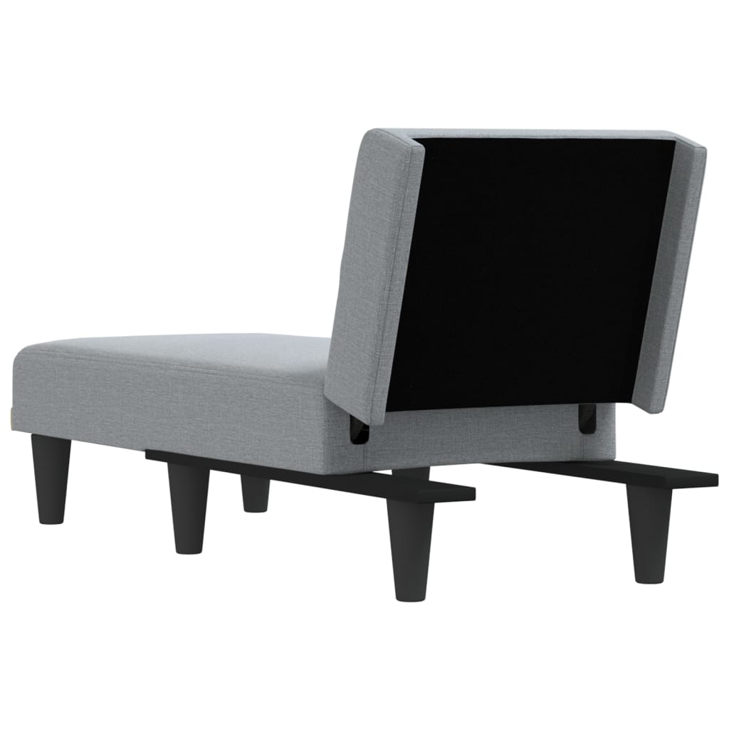 Chaise longue tecido cinzento-claro