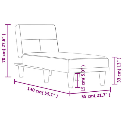 Chaise longue tecido cinzento-claro