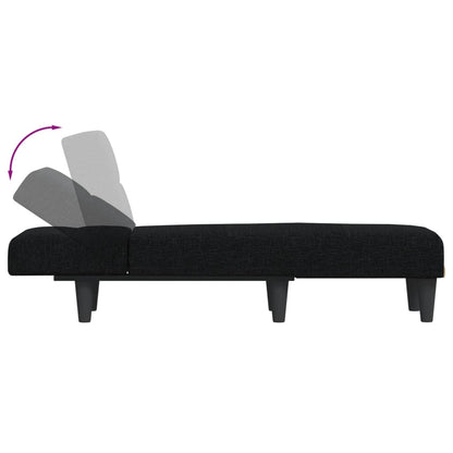 Chaise longue tecido preto