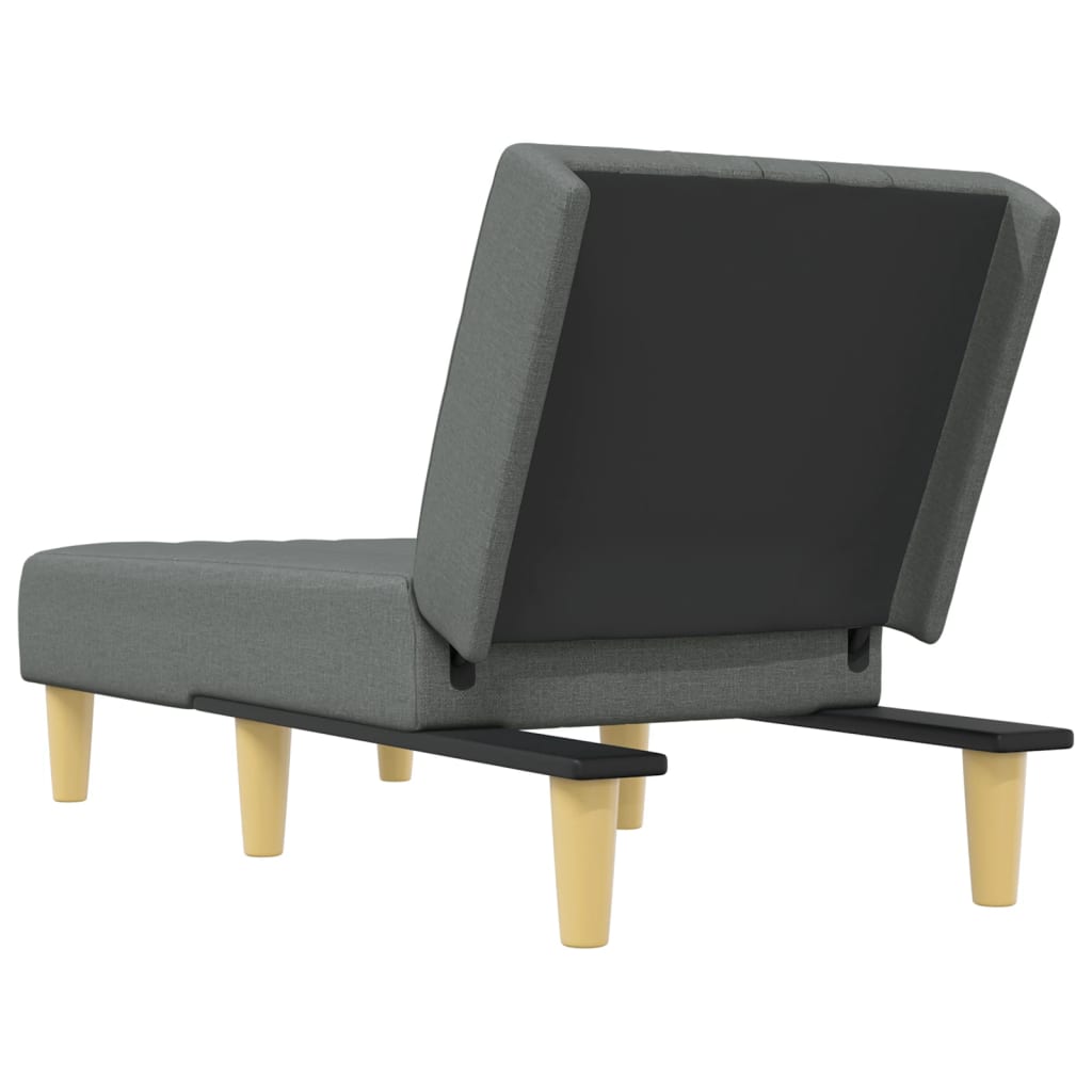 Chaise longue tecido cinzento-escuro