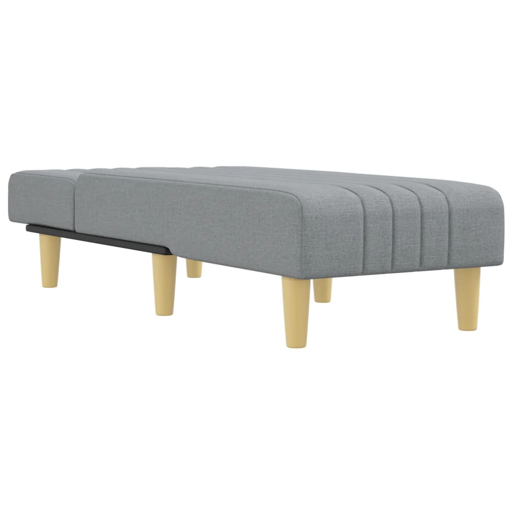 Chaise longue tecido cinzento-claro