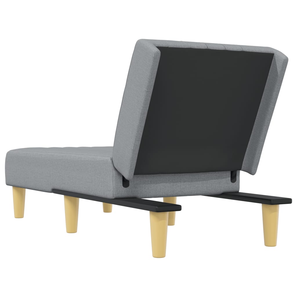 Chaise longue tecido cinzento-claro