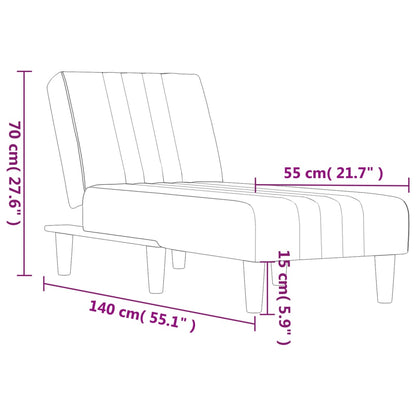 Chaise longue tecido cinzento-claro