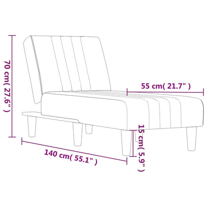 Chaise longue veludo cinzento-escuro