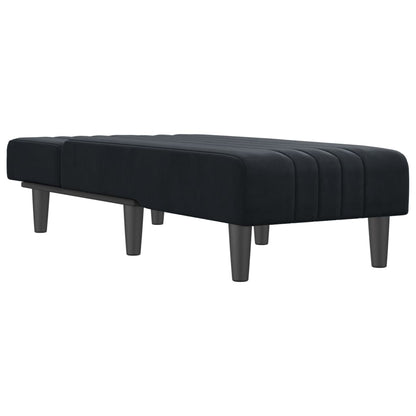 Chaise longue veludo preto