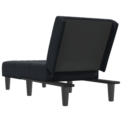 Chaise longue veludo preto