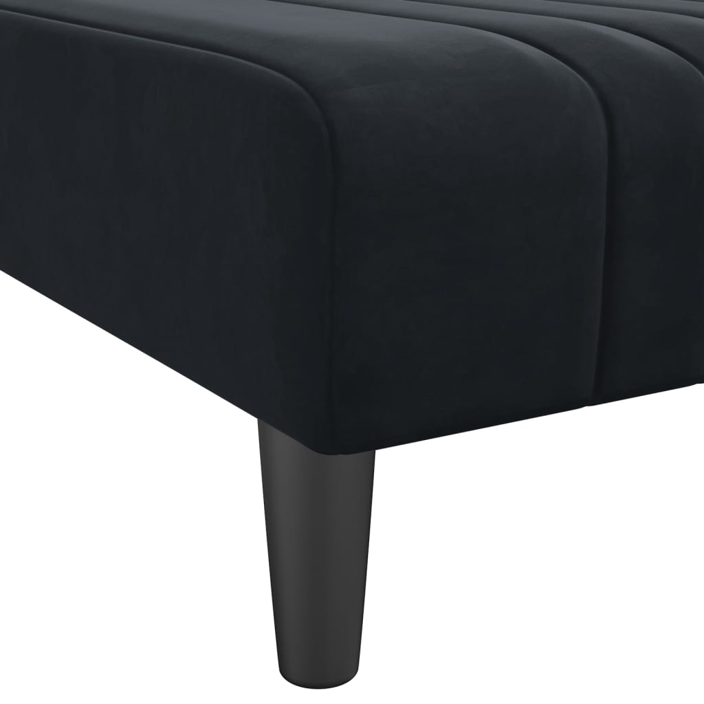 Chaise longue veludo preto