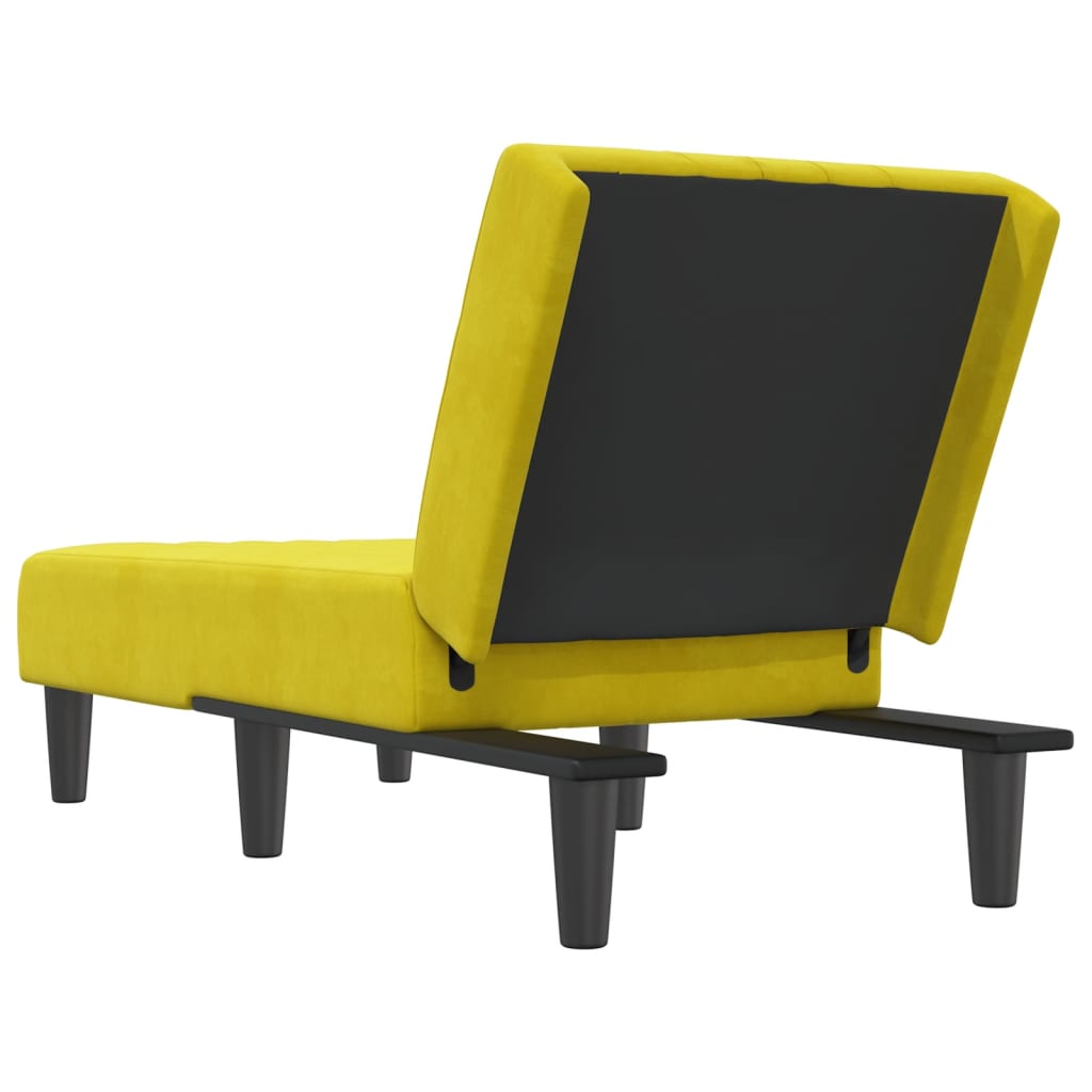 Chaise longue veludo amarelo