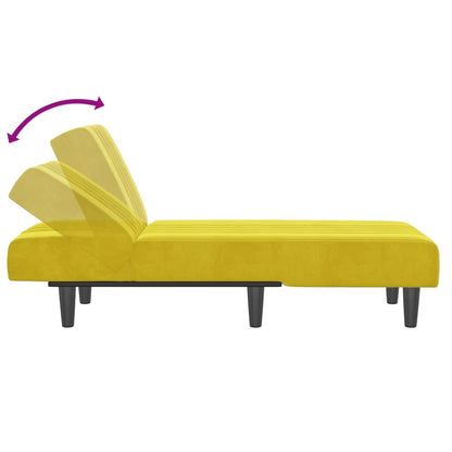 Chaise longue veludo amarelo