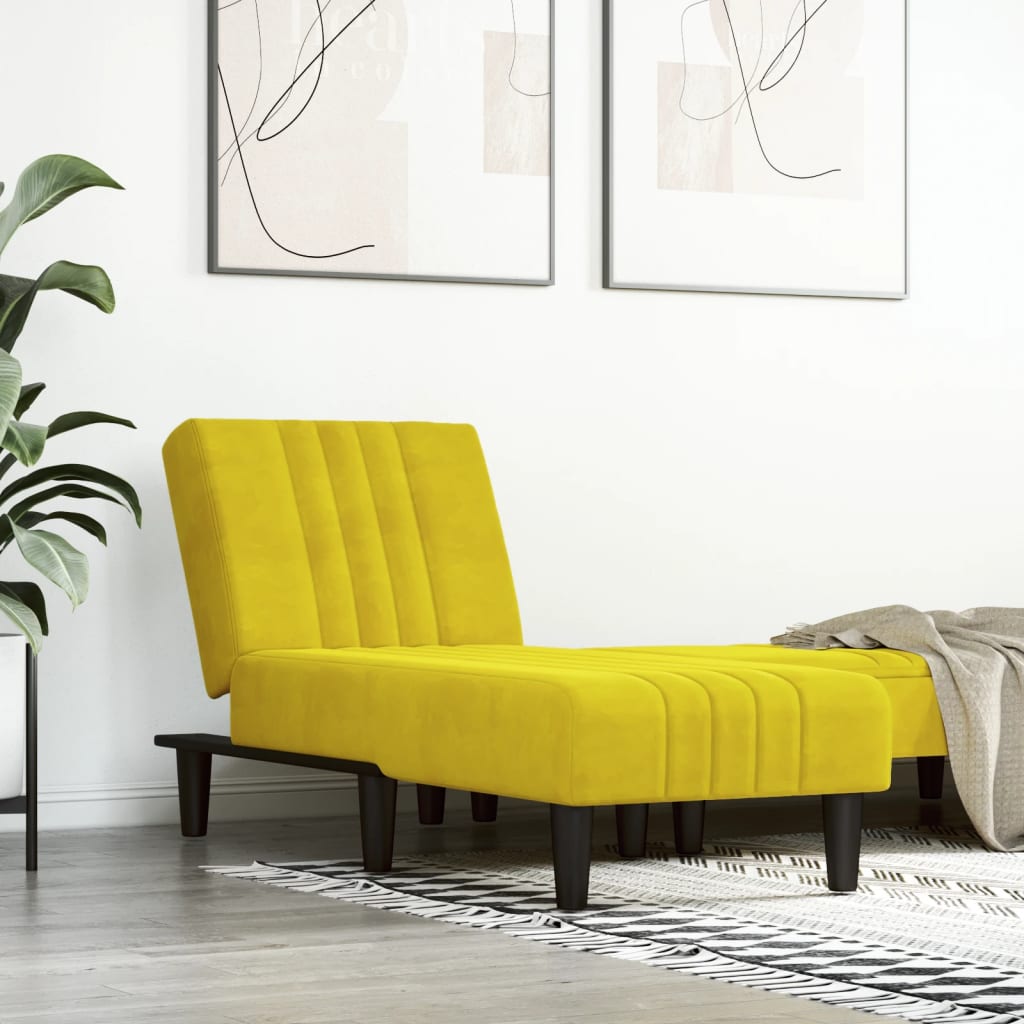 Chaise longue veludo amarelo