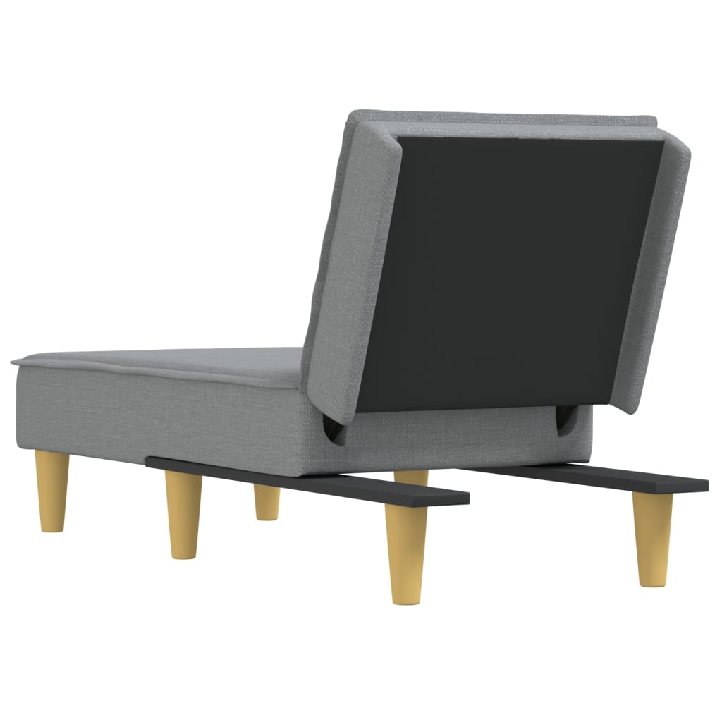 Chaise longue tecido cinzento-claro