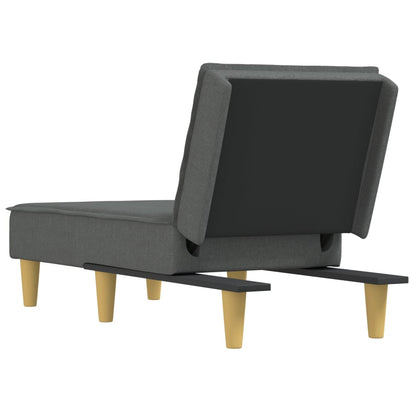 Chaise longue tecido cinzento-escuro