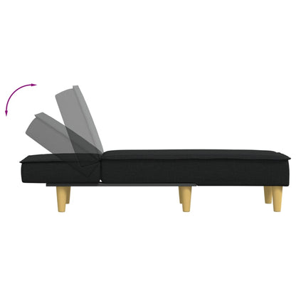 Chaise longue tecido preto