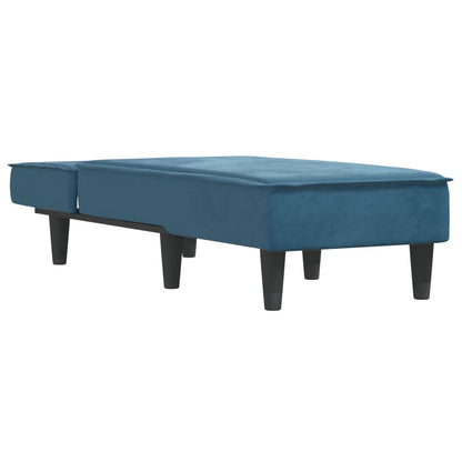 Chaise longue veludo azul